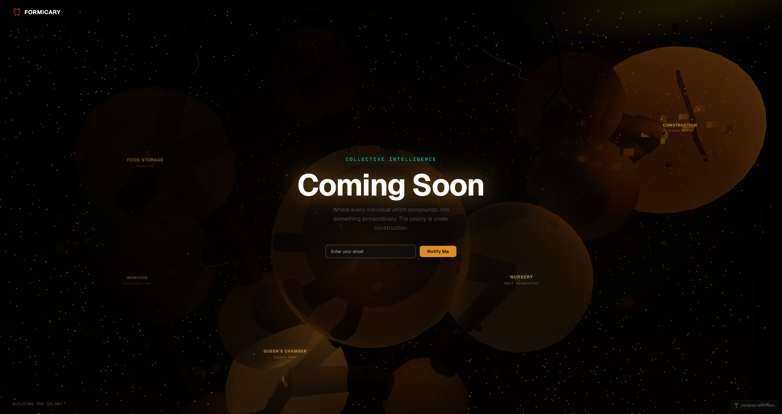 Coming soon page for Formicary