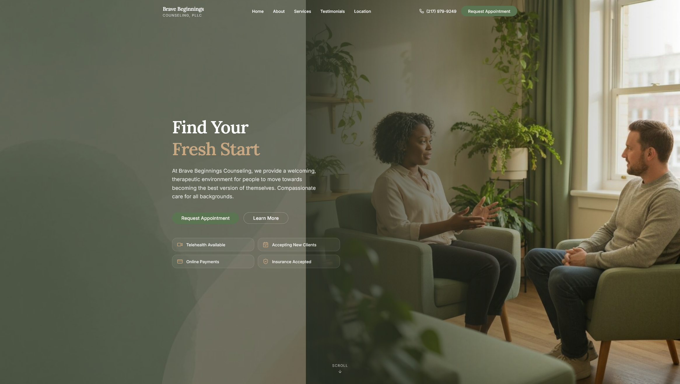 New hero section for Brave Beginnings