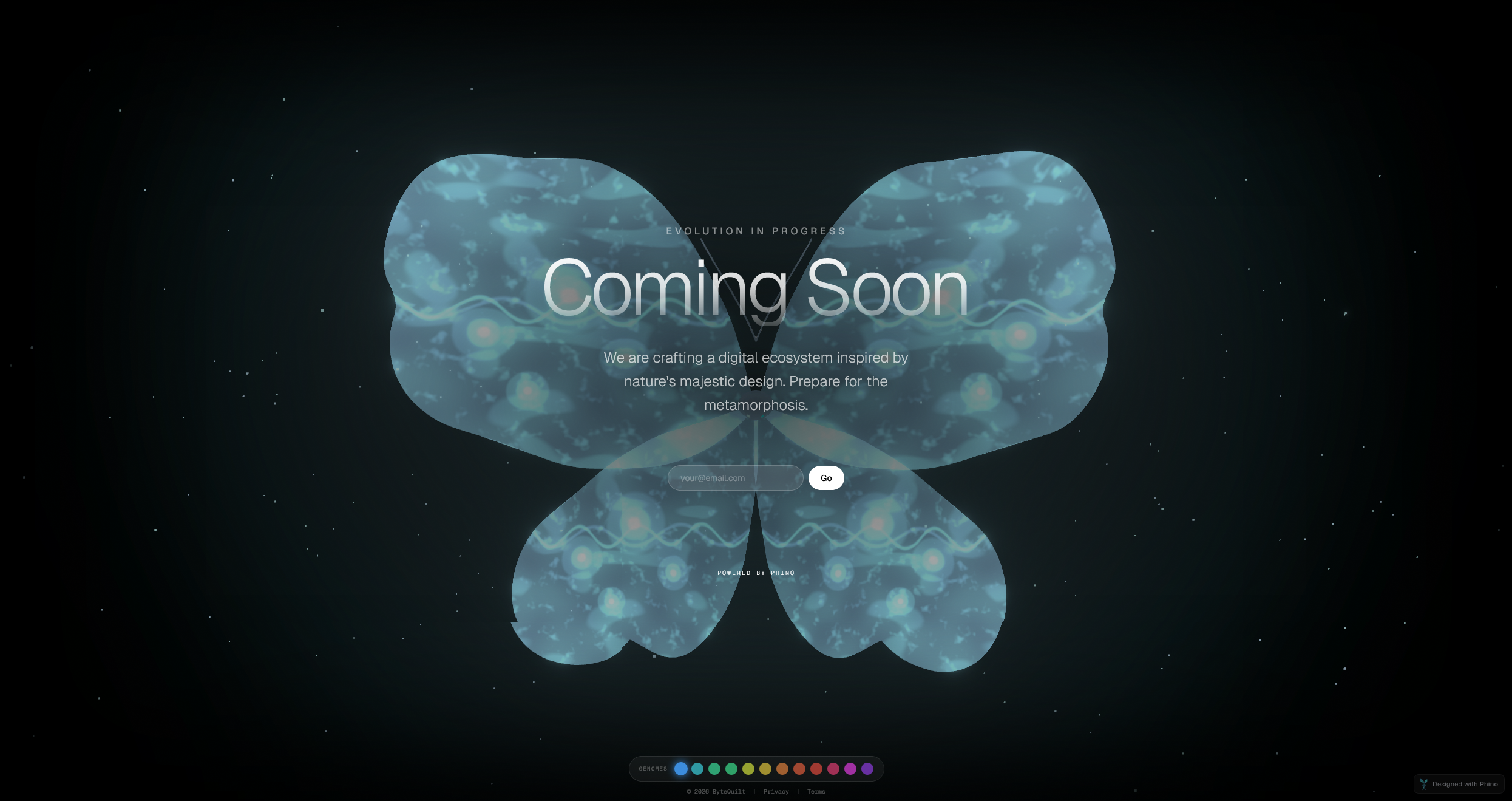 Coming Soon page for Phino UI
